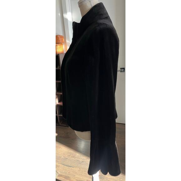 Genuine Black Sheared Mink Real Fur Luxury Coat Jacket Bell Sleeve Authentic 6 - Picture 13 of 16